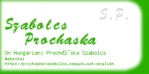 szabolcs prochaska business card